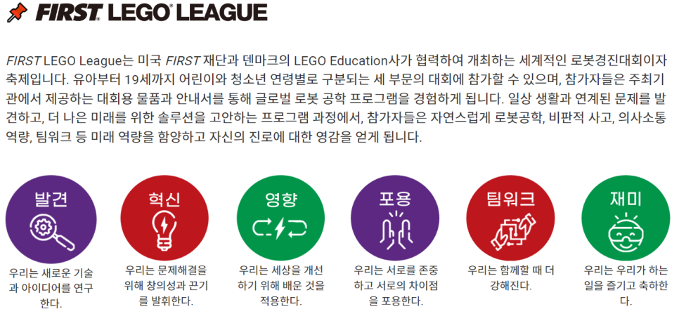 2023/2024 FLL(FirstLegoLeague) Explore 부문 참가안내 (7~9세 대상)