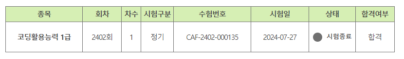 코딩활용능력1급 전체합격 사진 4